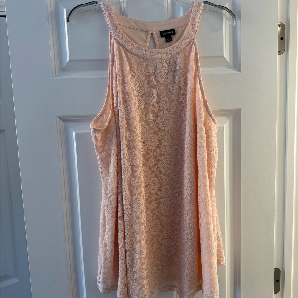 Pink lace top